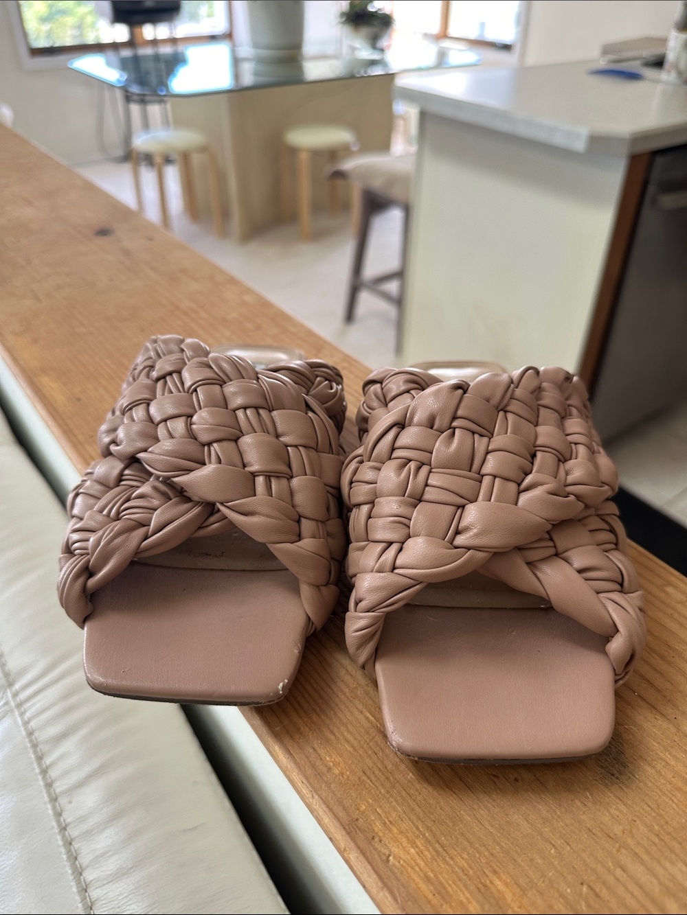 Steve Madden Braided Slide Mules in Taupe